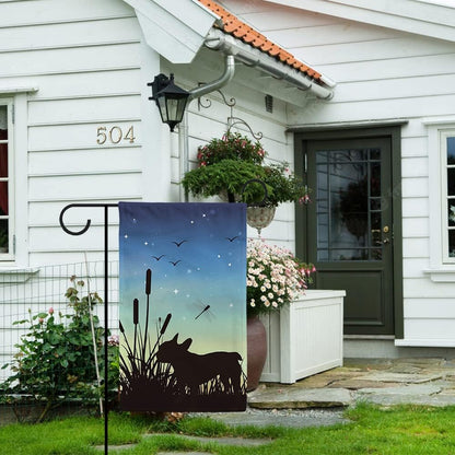 "Bandera de Jardín Silueta Terrier Verano"