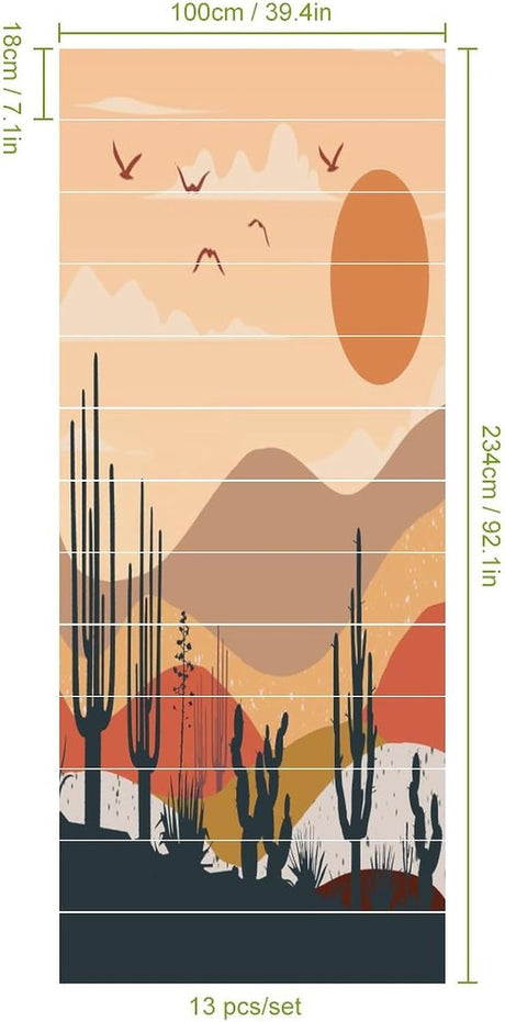 Decoración de Escaleras Abstractas, Vintage Nature, 7.1W x 39.4L