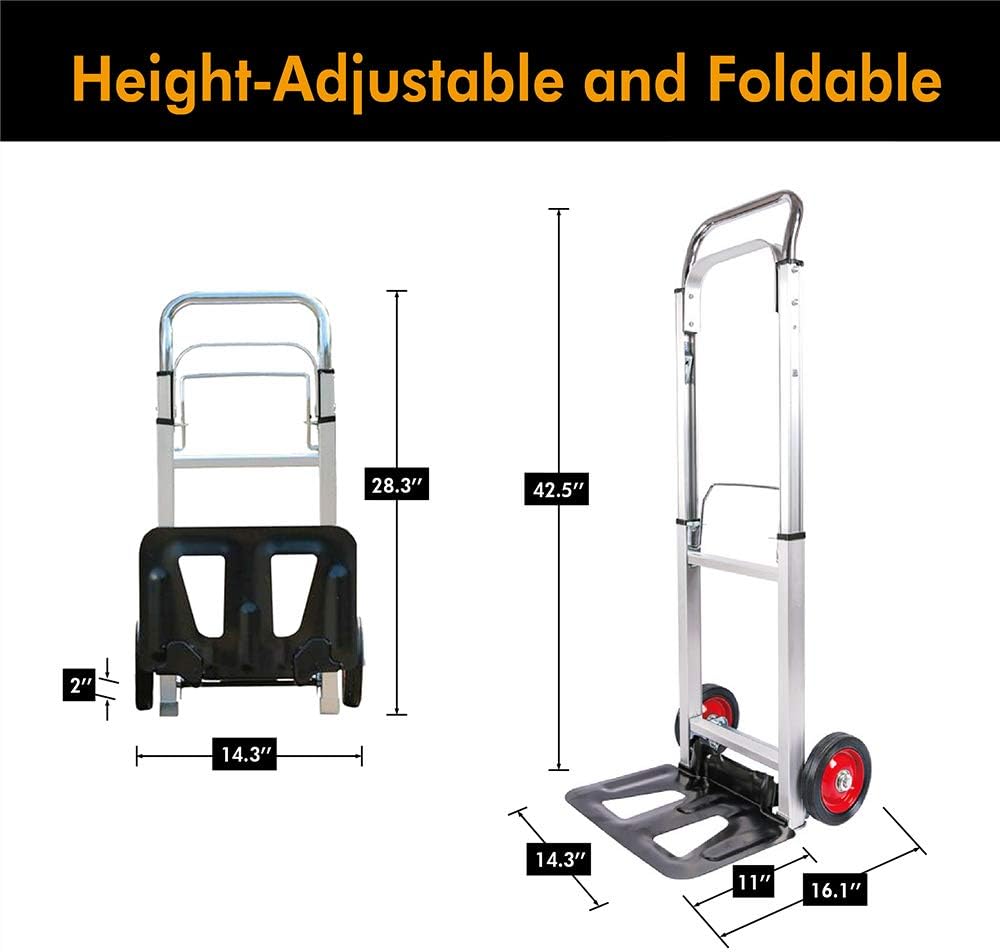 Carretilla Plegable LEADALLWAY, Aluminio, 220 lbs, 6 Ruedas