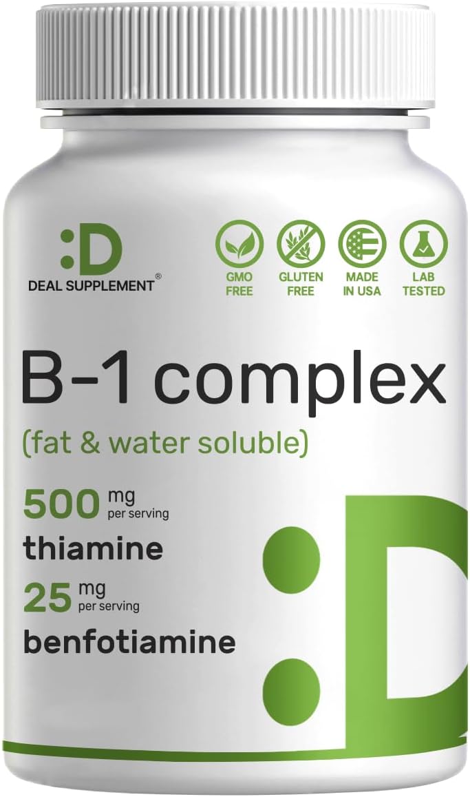 Vitamin B1 500mg con Benfotiamina, 240 Cápsulas