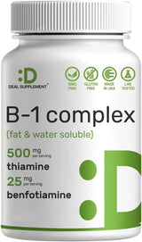 Vitamin B1 500mg con Benfotiamina, 240 Cápsulas