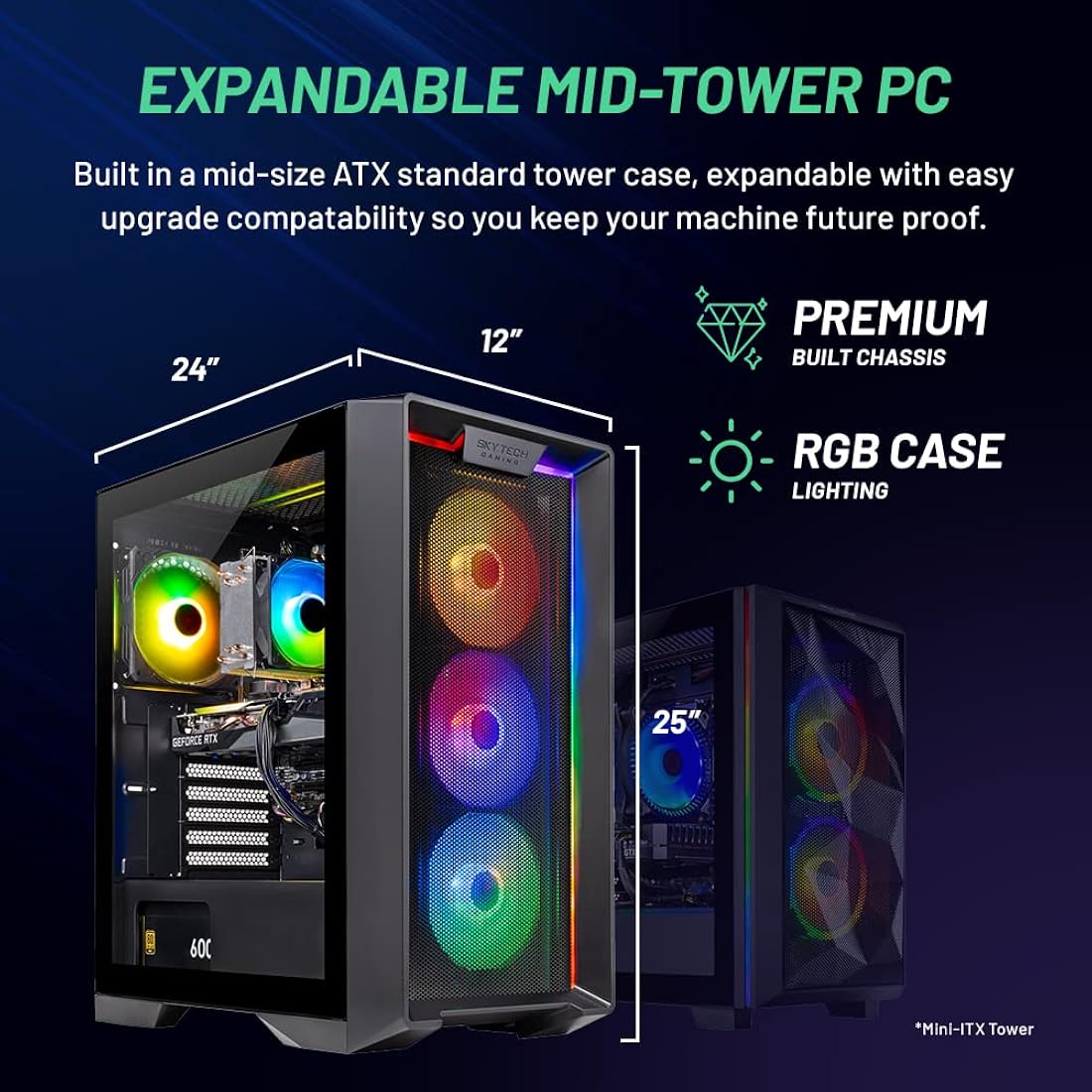 Computadora de juego Nebula Gaming PC Desktop 1TB NVME SSD