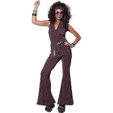 Disfraz de pantalones halter de los 70 para mujer talla S