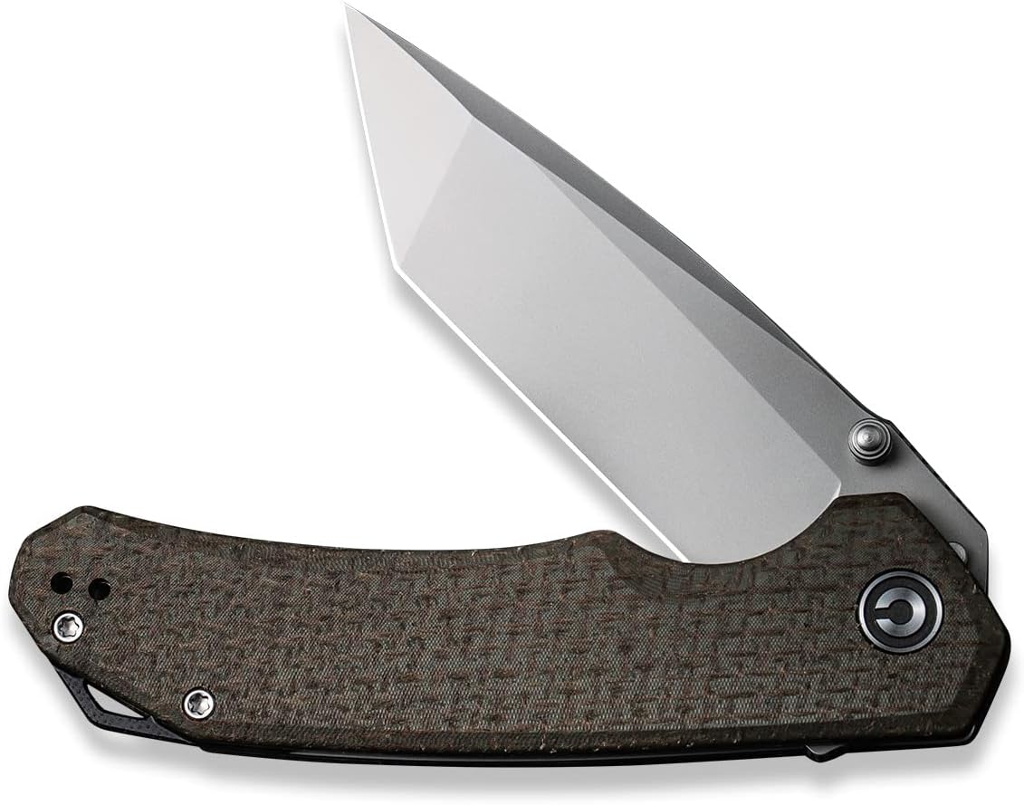 Cuchillo de bolsillo plegable 3.5, hoja Tanto D2, Micarta