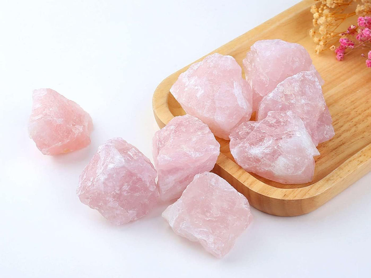 Cuarzo rosa de 2 in, piedras naturales en bruto, cristales