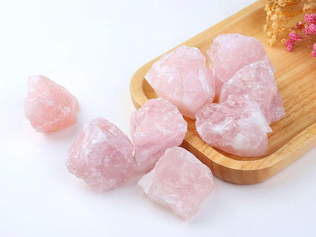 Cuarzo rosa de 2 in, piedras naturales en bruto, cristales