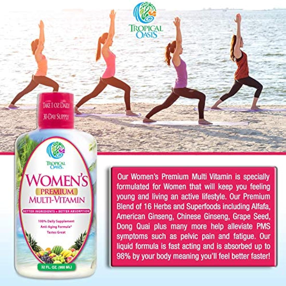 Multivitamínico líquido premium para mujer