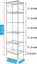 Estante Metálico de Almacenamiento de 6 Estantes, Modelo 62H