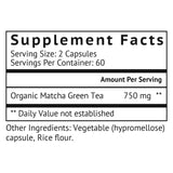Suplemento Cápsulas orgánicas japonesas de matcha  té matcha