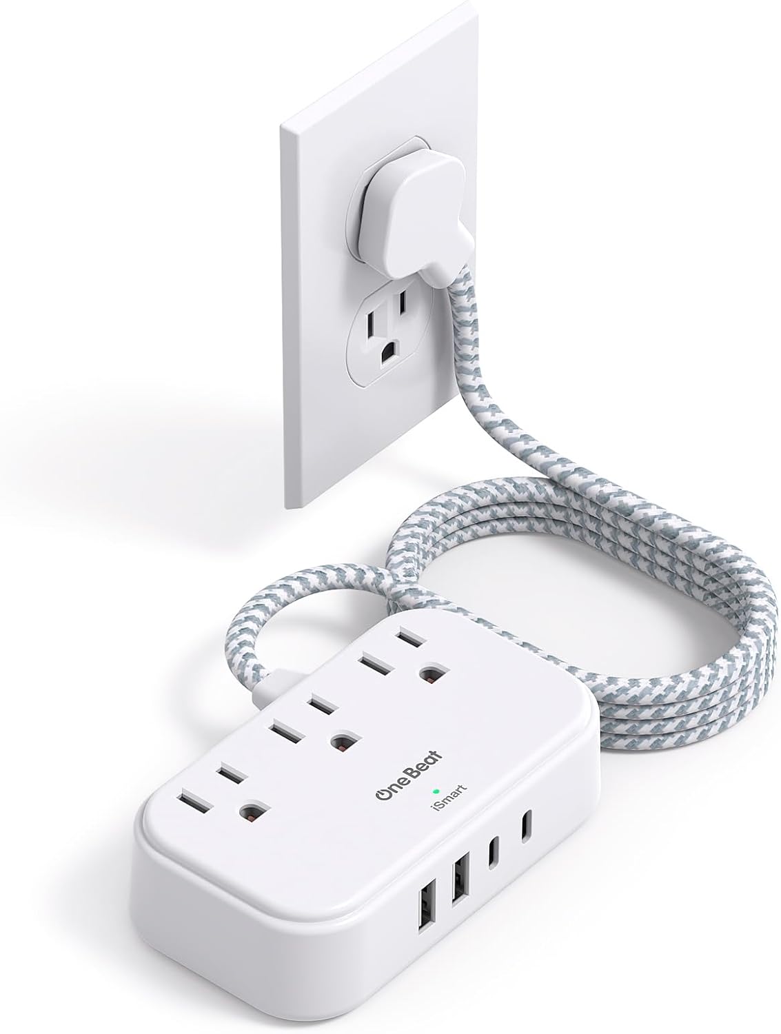Cruise Essentials, cable de extensión plano de 5 pies, 3 tomas