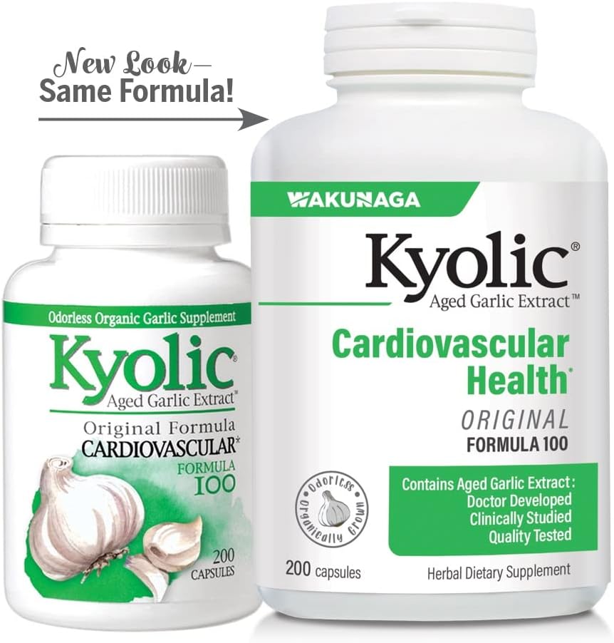 Suplemento Cápsulas con extractos de ajo añejado Kyolic 200u