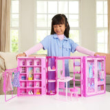 Juego de Barbie Dream Dressing Room con 29 piezas, portátil