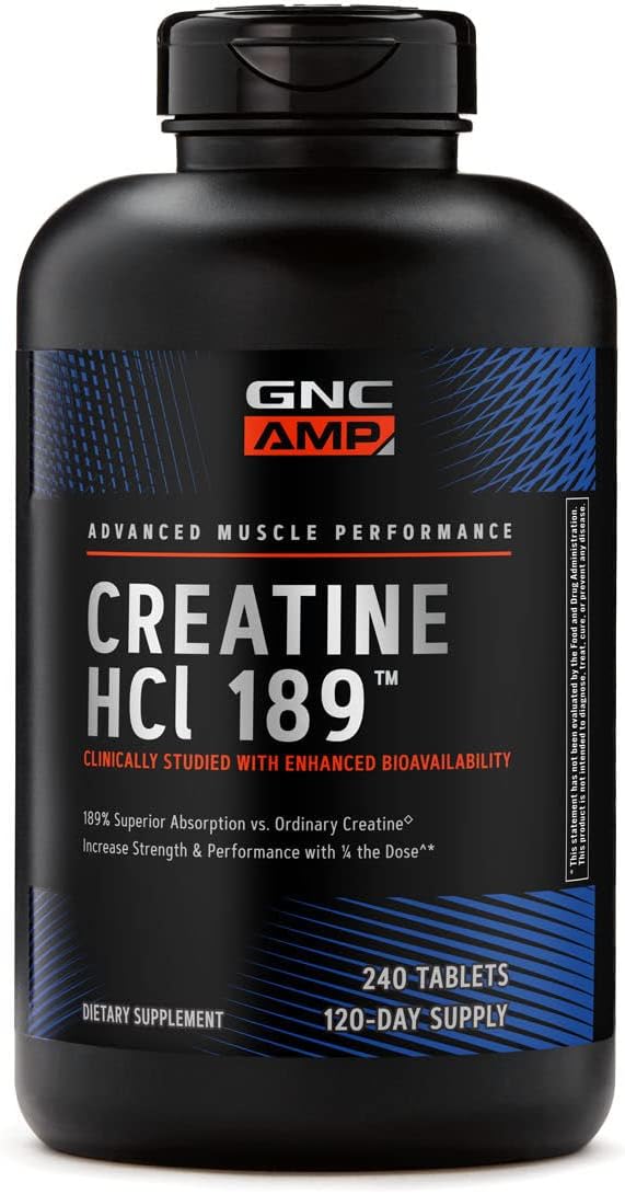 Suplementos GNC AMP HCl 189 240 comprimidos