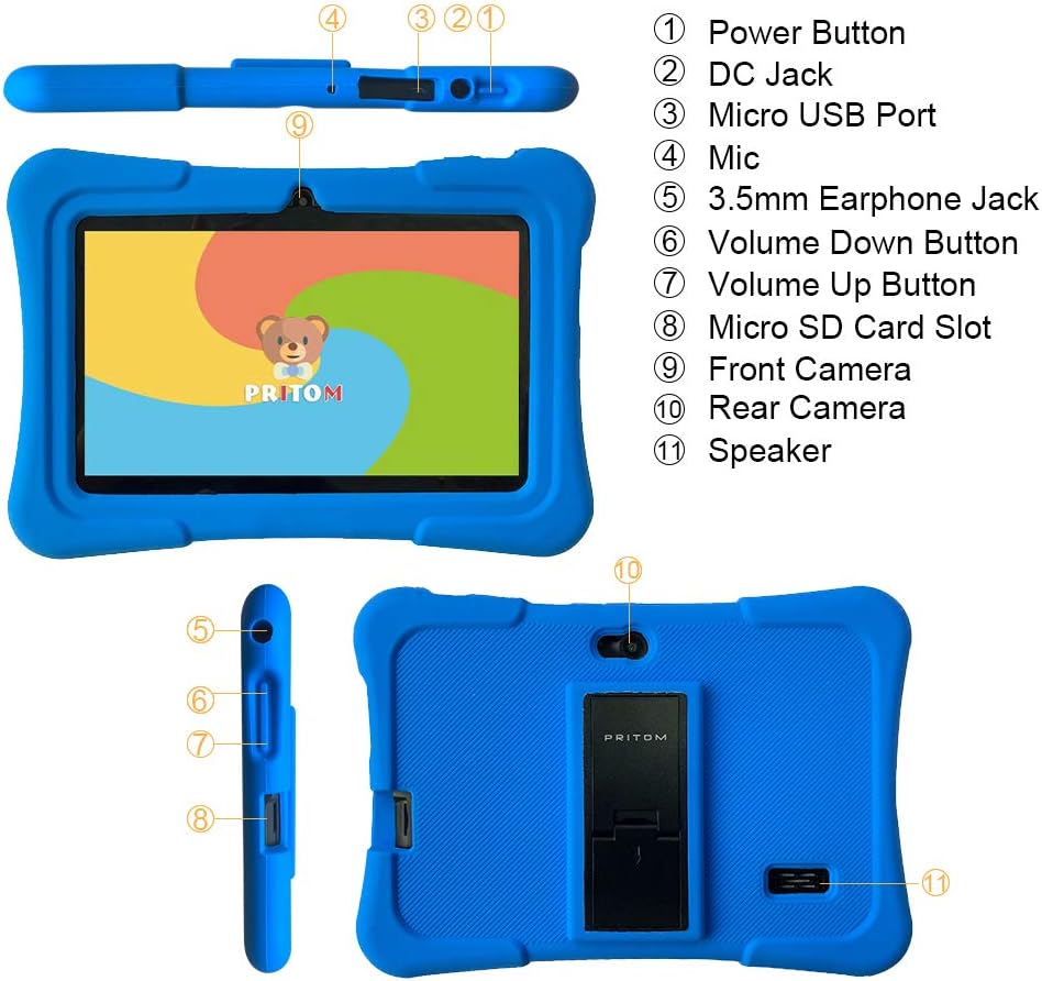 Tablet para Niños 7", Android, WiFi, Bluetooth, Control Parental