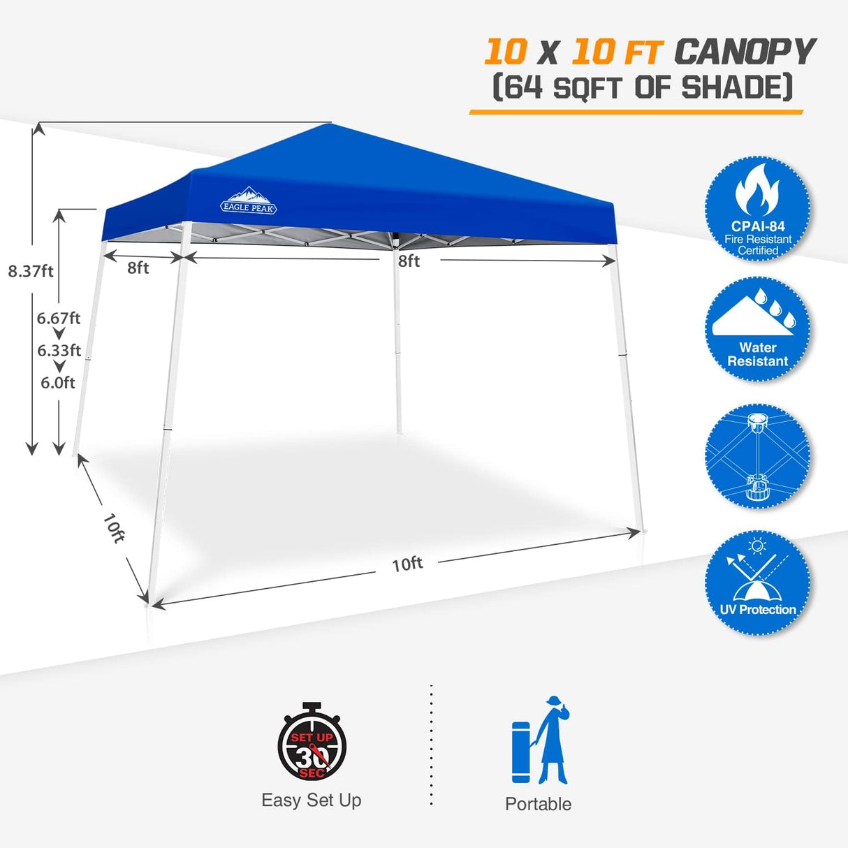 Tienda Plegable EAGLE PEAK 10x10 Fácil Instalación Playa