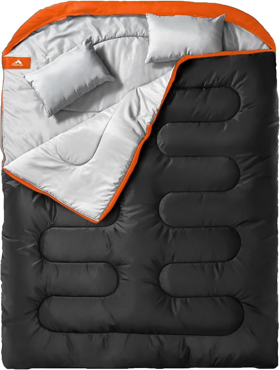 Saco de Dormir Doble XL para Adultos, Clima Frío y Cálido