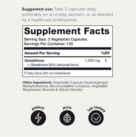 Suplemento Toniiq Cápsulas de glutatión de ultra  1000 mg