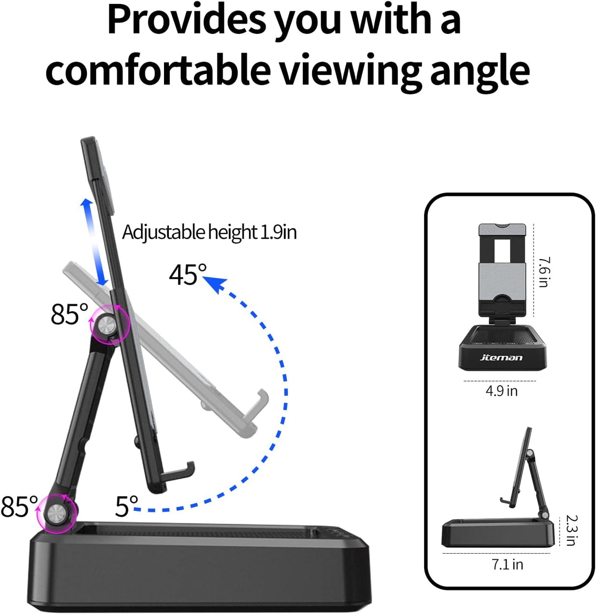 Soporte para tablet ajustable con altavoces Bluetooth