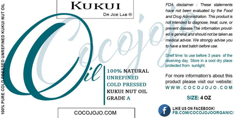 Aceite de Kukui Virgen Extra 100% Puro Natural para Cuerpo