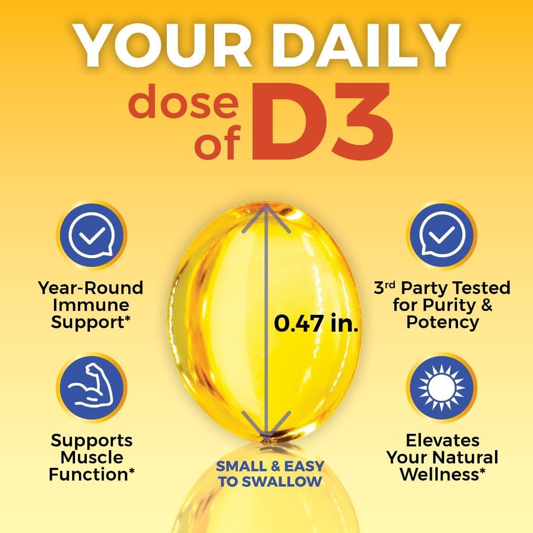 Suplemento de Vitamina D3 5000 IU - Viva Naturals, 360 Softgels
