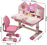 Escritorio y Silla Ajustables con Cajones para Niñas