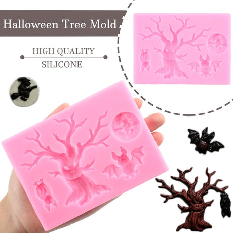 Molde Silicona Halloween Mujiang Gato Búho y Murciélago Set 2