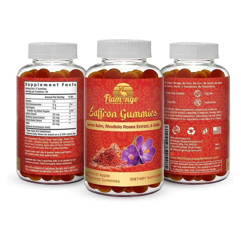 Suplemento rodiola rosea Gomitas de extracto de azafrán 60u