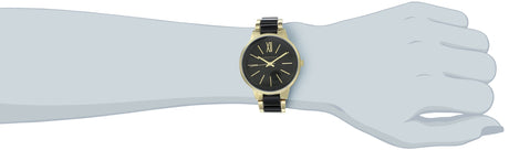Reloj de vestir negro dorado para mujer