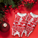 Accesorio traje de recuperación para gatos para heridas abdominales o enfermedades de la piel, alternativa de cuello electrónico para gatos y perros, después de la cirugía, traje de pijama (pequeño, rojo navideño)