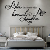 Vinilo Decorativo Bless This Home - Frases Inspiradoras
