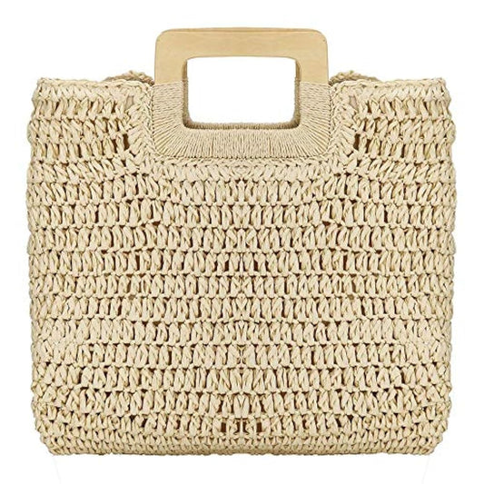 Bolso de paja tejido para mujer,color marrón. Marca YYW