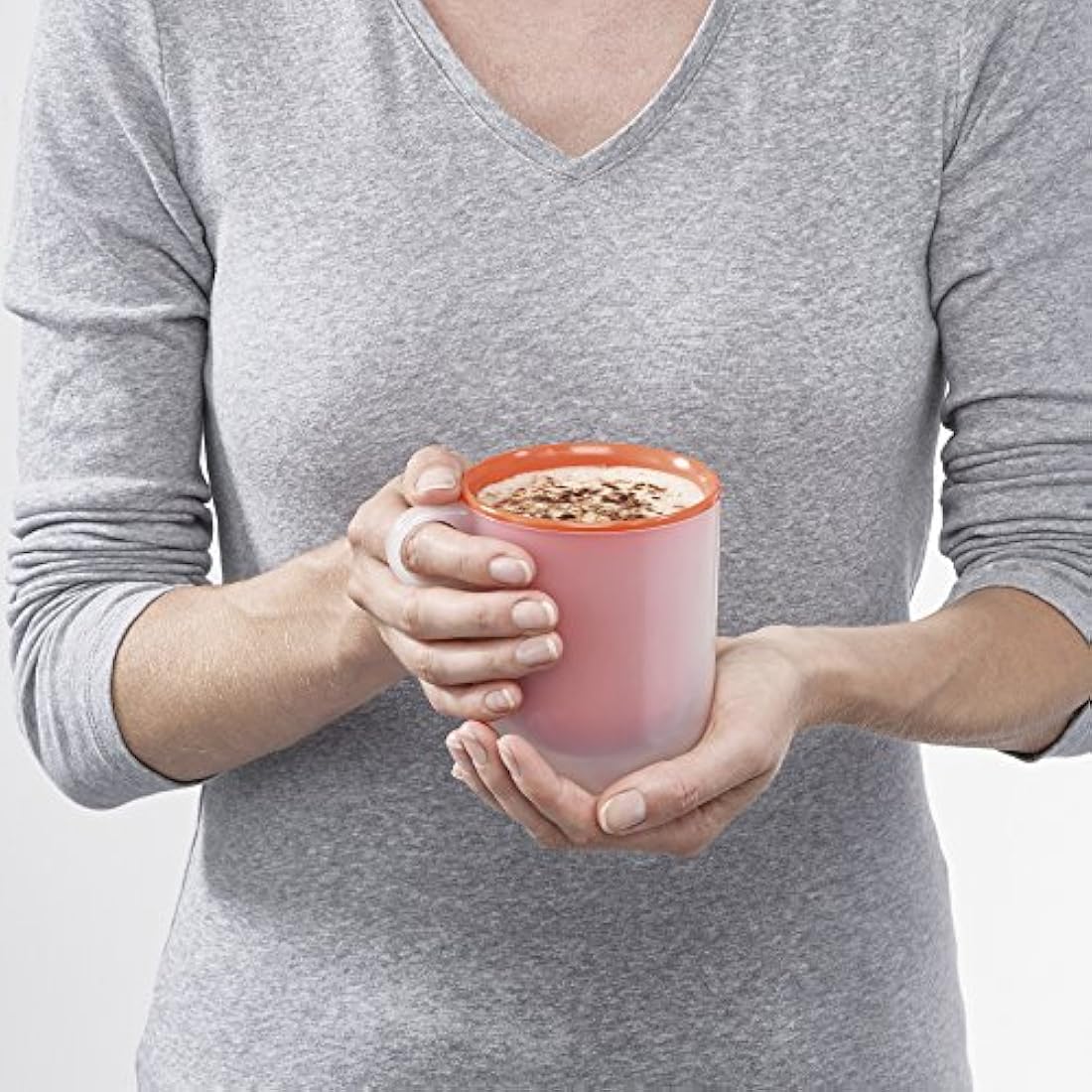 Plato para microondas con tapa, color naranja, Set de tazas