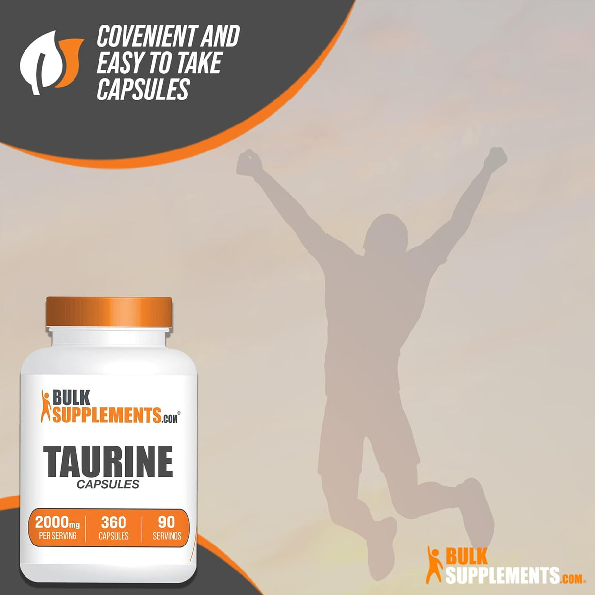 Suplementos Cápsulas de taurina 400 cápsulas de gelatina