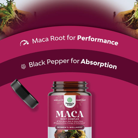 Cápsulas de raíz de maca para mujeres equilibrio hormonal