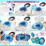 Geode Agate Coaster Silicone Epoxy Resin Molds 11 Shapes Assortment 1.4inch-5.2inch for Polymer Clay Craft Soap Jewelry Making Concrete Cement