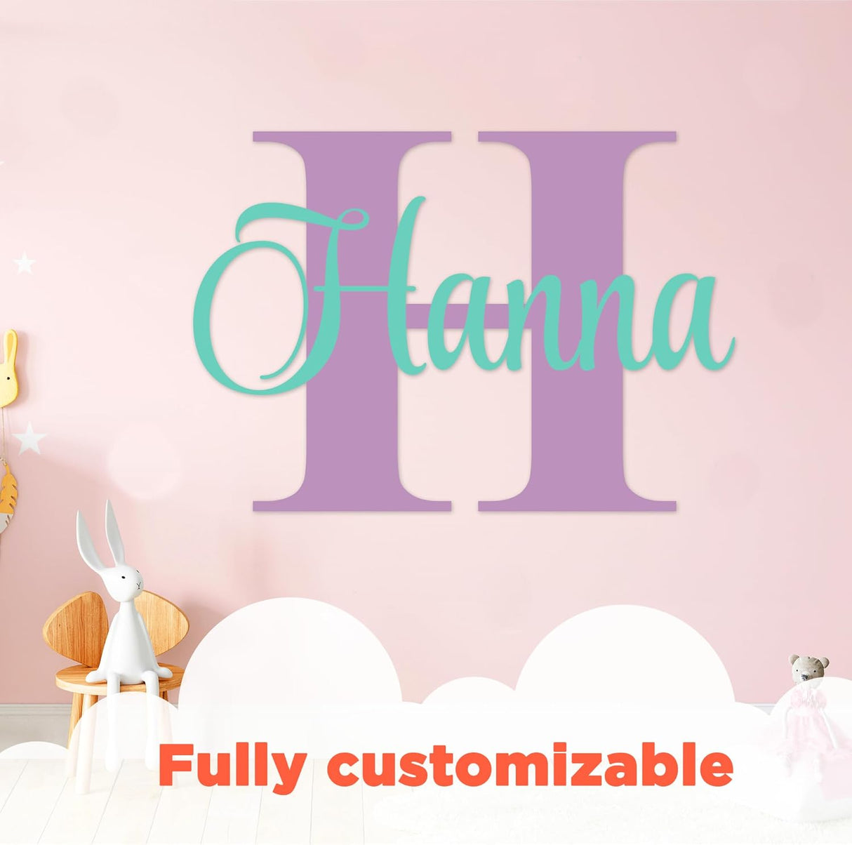 Pegatinas Personalizadas Nombre e Inicial - Decoración Infantil