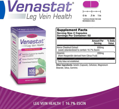 Venastat Salud de Venas, Body Gold, 105 Cápsulas, Pack Bonus