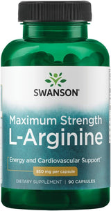 Suplemento Swanson Aminoácido L-Arginina Super-Strength 90 u