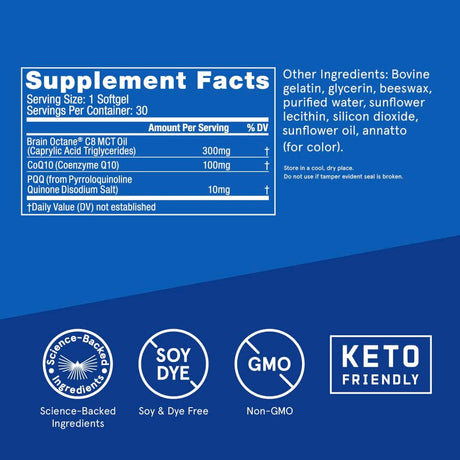 Suero CoQ10 Energía Bulletproof, 30 cápsulas, potencia cerebro y cuerpo