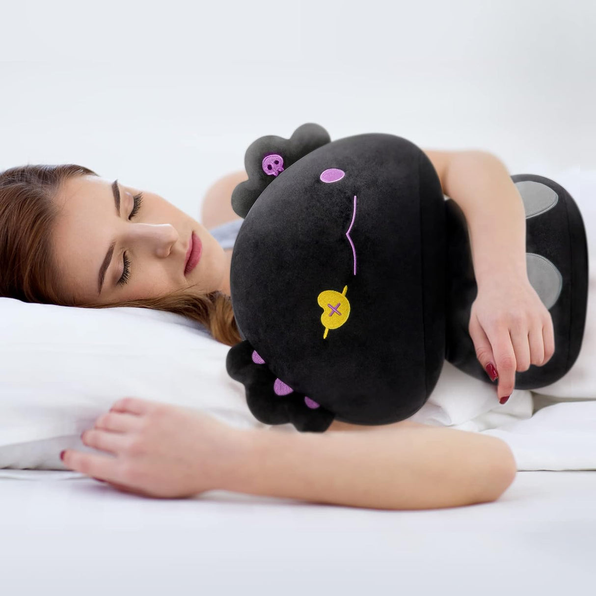 Peluche de hongos linda almohada de peluche de axolote negro