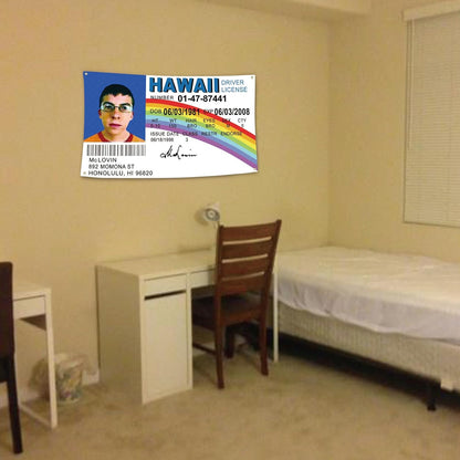 Bandera Divertida para Decoración de Habitación Modelo Mclovin