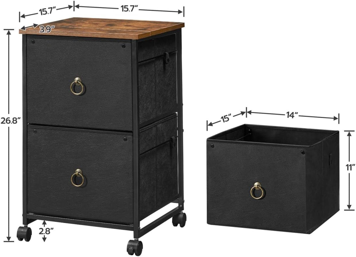 Gabinete de archivo móvil HOOBRO, 2 cajones, modelo BFK20WJ01