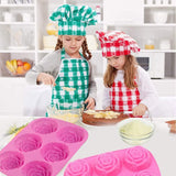 Moldes de Silicona para Repostería - 2 Pcs - 6 Cavidades Rosa