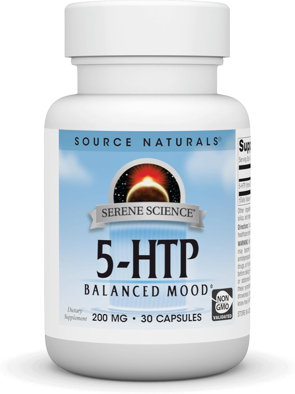 Suplemento 5-HTP 200 mg Source Naturals, No GMO - 30 Cápsulas