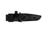 Cuchillo de hoja fija con funda, color negro