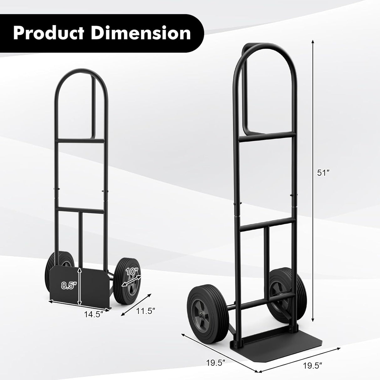 Carretilla Goplus, capacidad 660 lbs, ruedas de 10, P-Handle