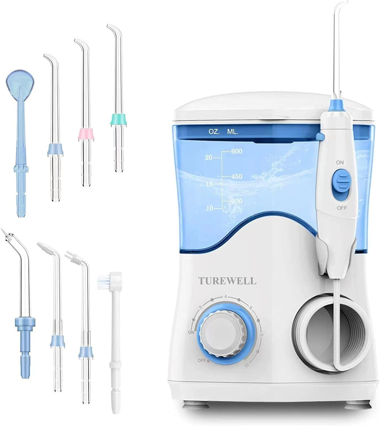 Hilo dental de agua para dientes/aparatos ortopédicos blanco