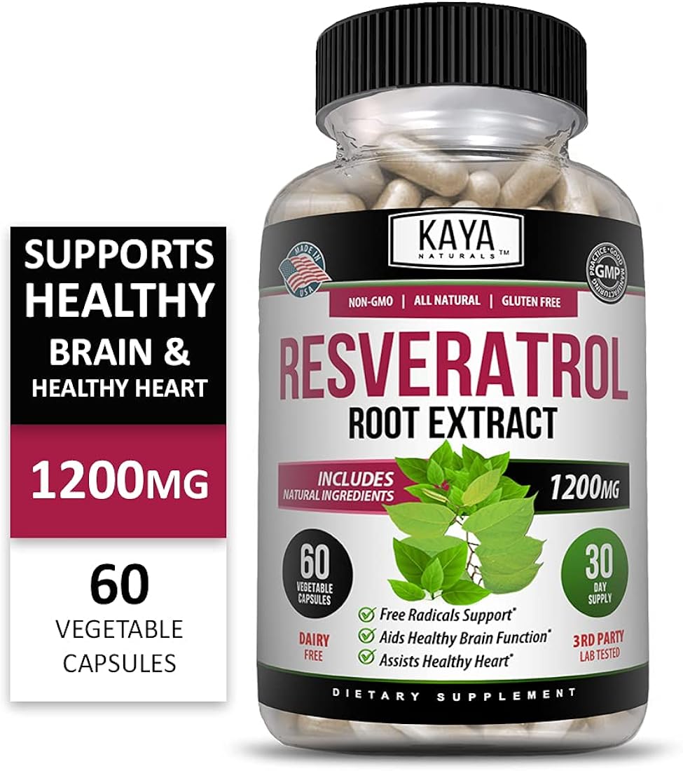 Suplemento Cápsulas de resveratrol  antienvejecimiento 60 u