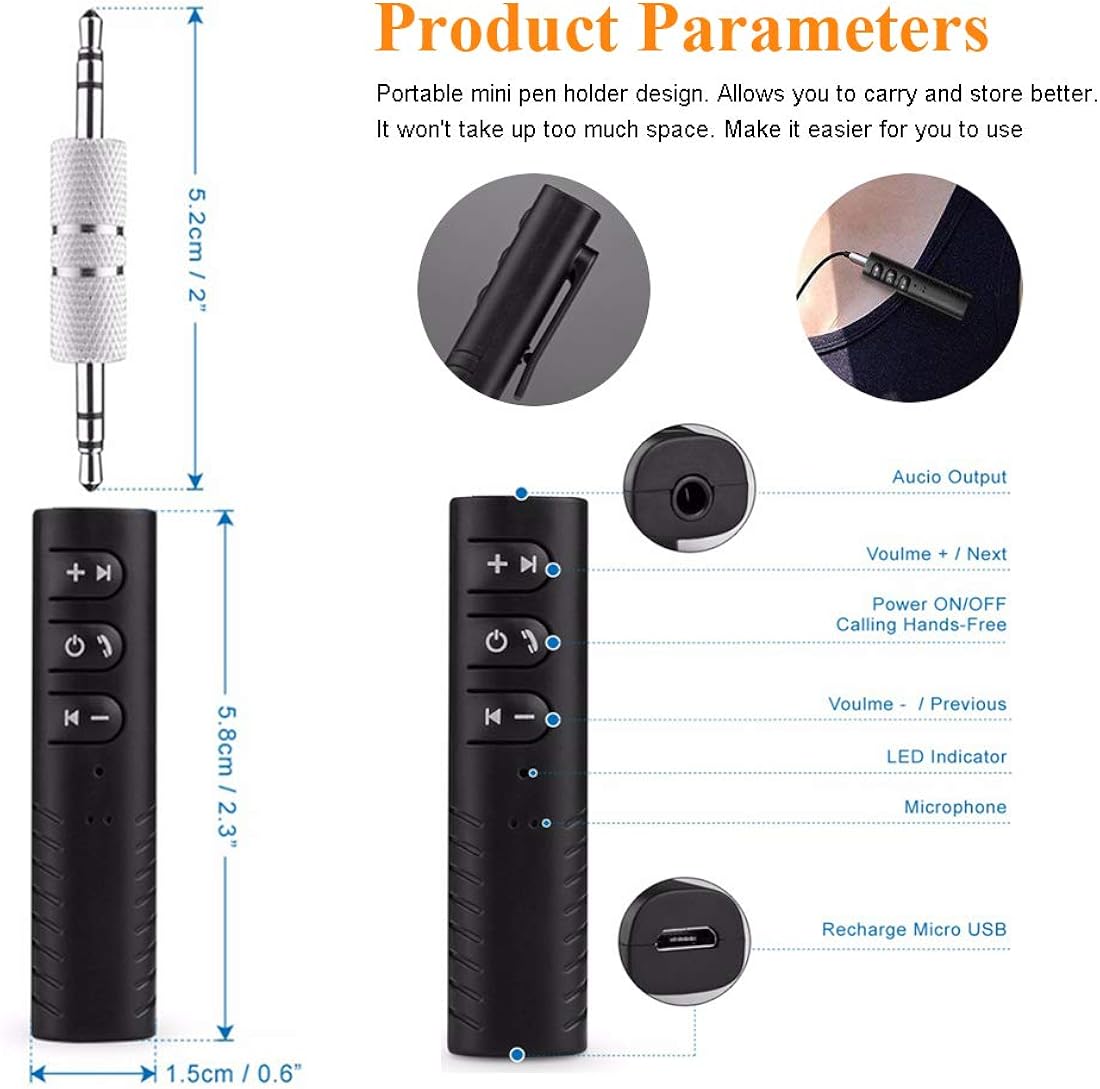 Adaptador Bluetooth V5.0 mini inalámbrico portátil