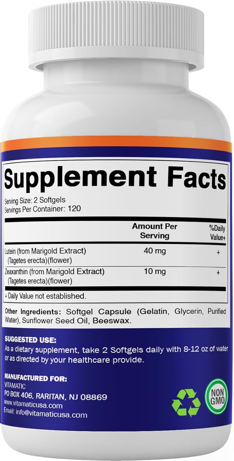Suplemento Vitamatic Luteína 40mg y Zeaxantina 10mg 240 Softgels